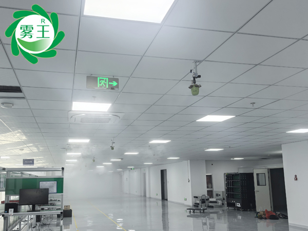 高泰電子車(chē)間告別靜電，JY-WWQS8A干霧加濕器加濕促生產(chǎn)